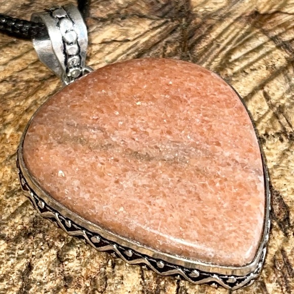 Beautiful Peach Moonstone Pendant 2” - Picture 6 of 13